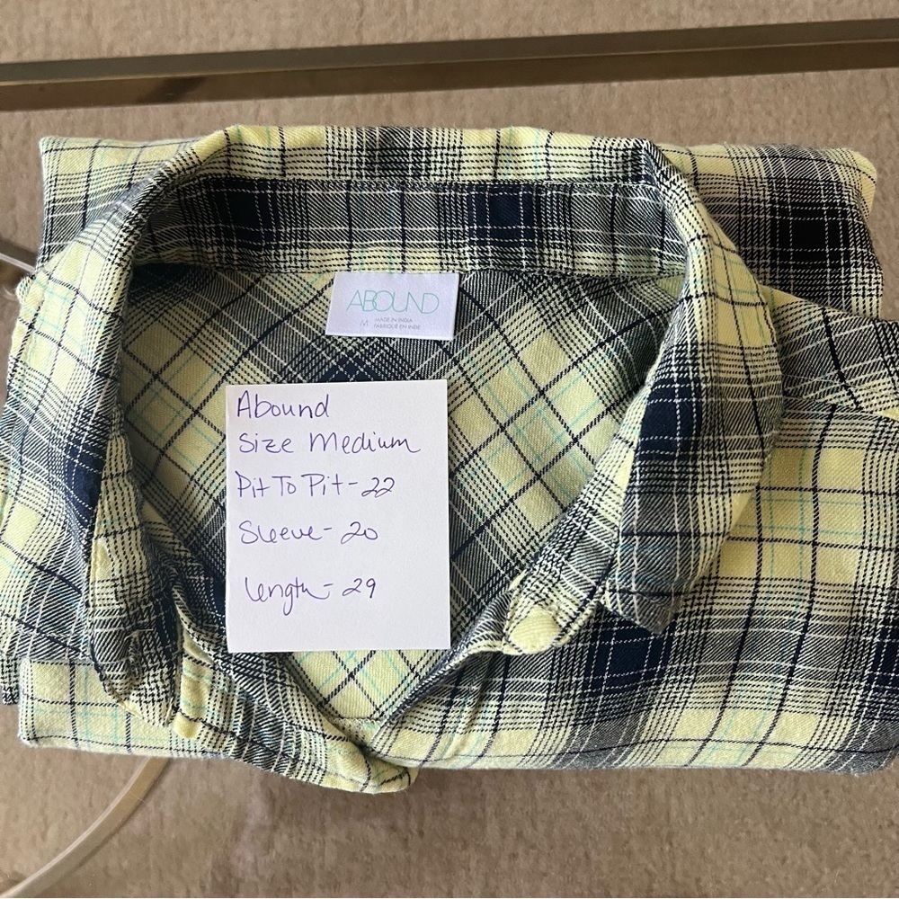 Abound Lime Green and Blue Button Down Shirt Relaxed Fit - Picture 9 of 9